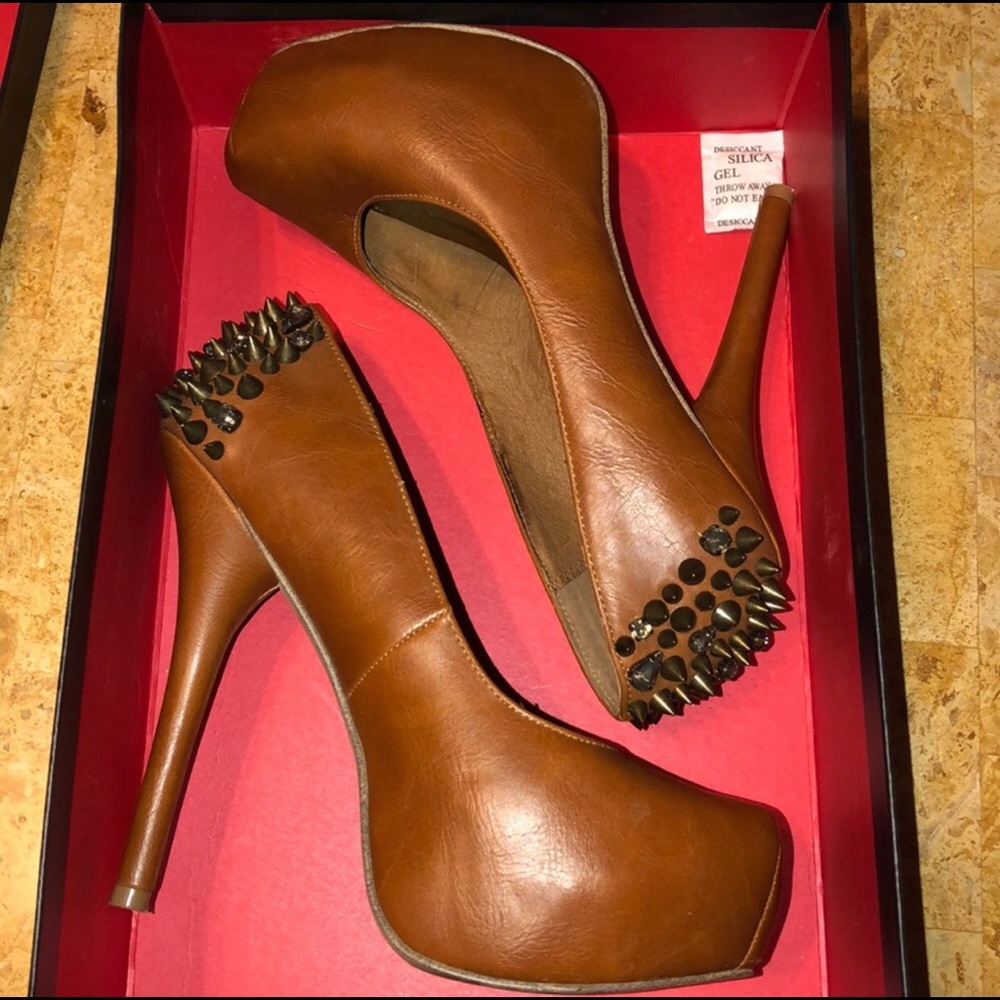 Wild Pair Spikey Brown Heels